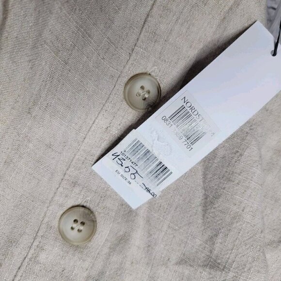 Topshop Beige Tan Linen Blend Button Accent Sleeveless Dress NWT Size US 6 - Picture 13 of 13